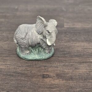 Elephant Figurine Small Mini Collectible Gray Realistic Safari Wildlife Nature